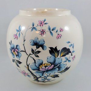 Oriental Style Ginger Jar Sadler England Ironstone Blue Pink Yellow Flowers